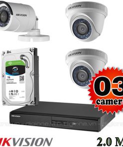 Lắp đặt trọn bộ 3 camera giám sát 1.0M Hikvision