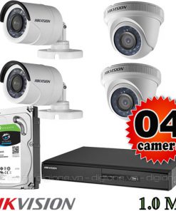 Lắp đặt trọn bộ 4 camera giám sát 1.0M Hikvision