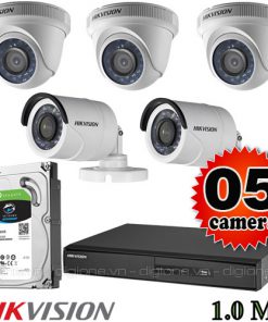 Lắp đặt trọn bộ 5 camera giám sát 1.0M Hikvision